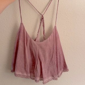 AE blush pink flowy crop top tank